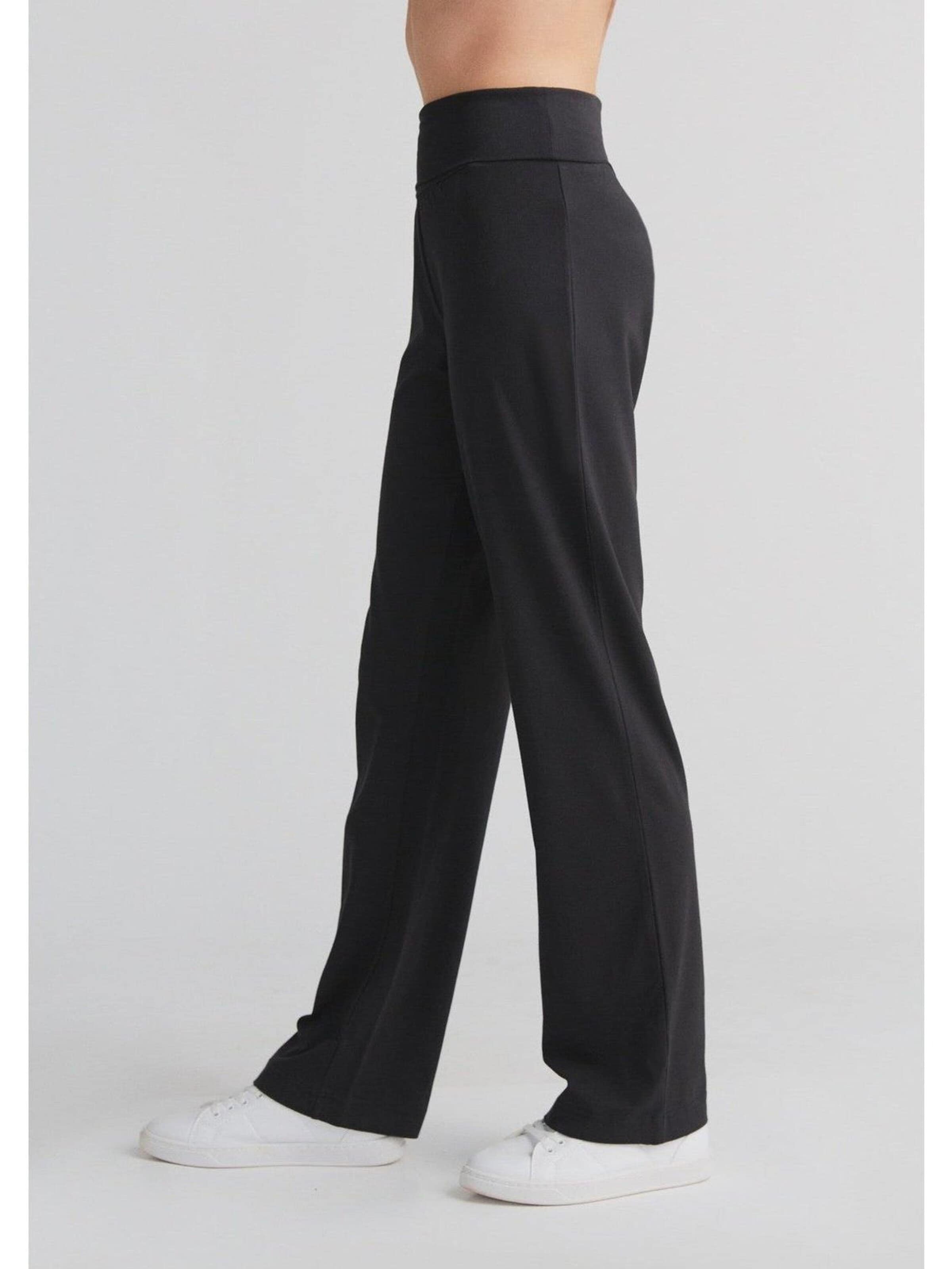 Leela COTTON Wide leg Pants 'Damen Bio-Baumwoll Komforthose' in Black