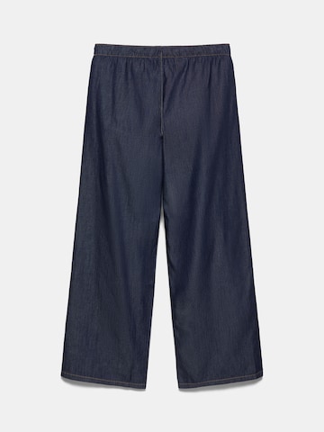 Wide leg Jeans de la Pull&Bear pe albastru