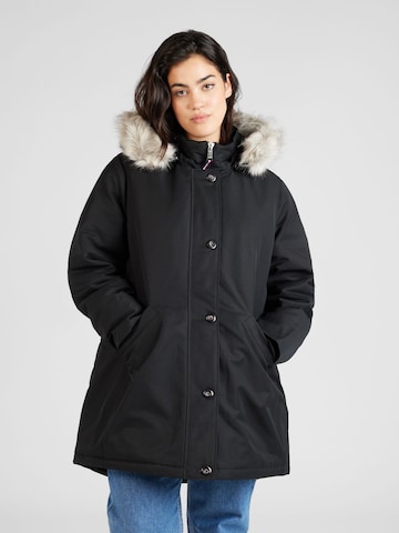 Parka invernale di Tommy Hilfiger Curve in nero: frontale