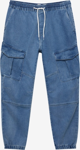 Pull&Bear Tapered Cargo jeans in Blue: front