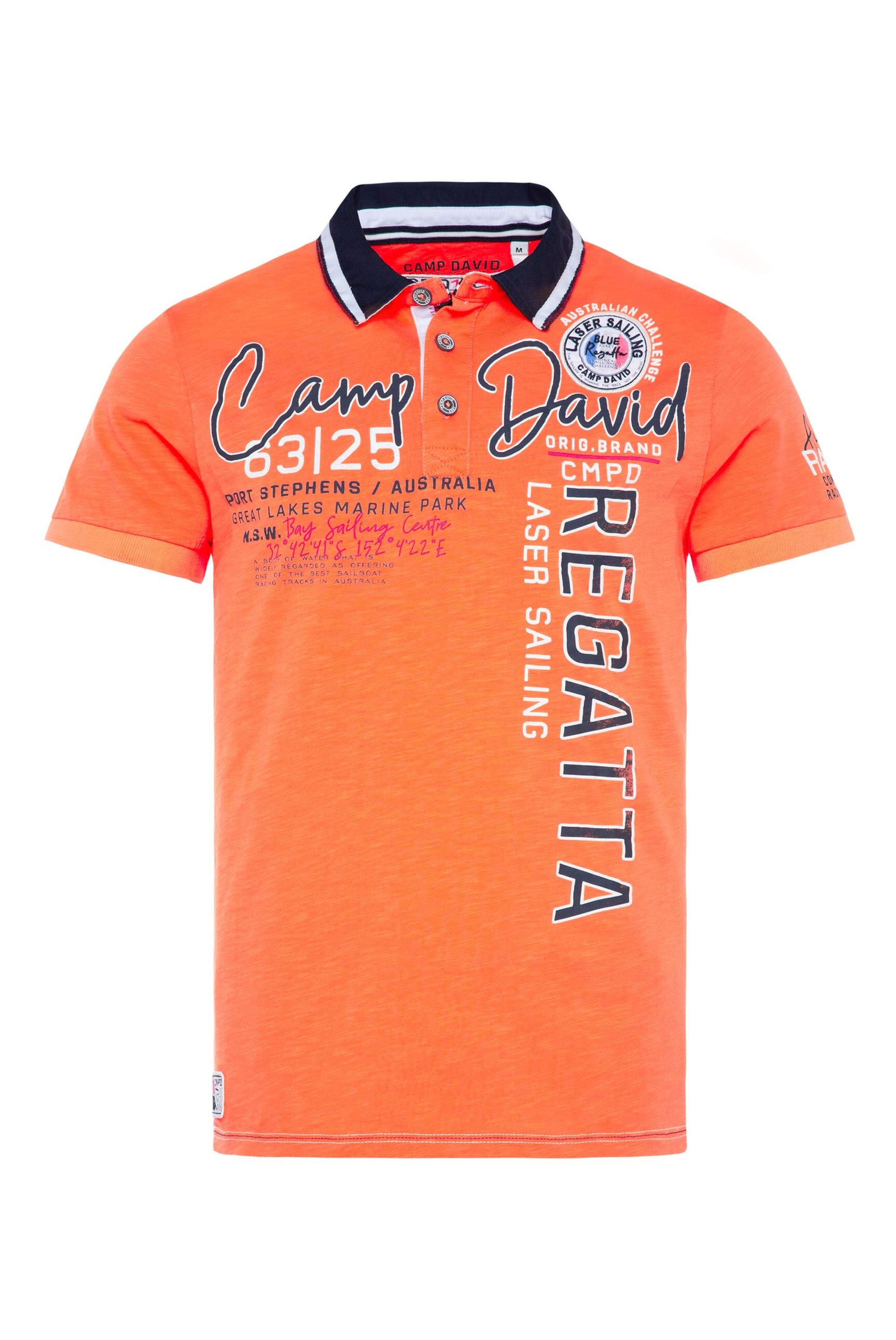 T-Shirt 'Laser Sailing' CAMP DAVID en orange : devant