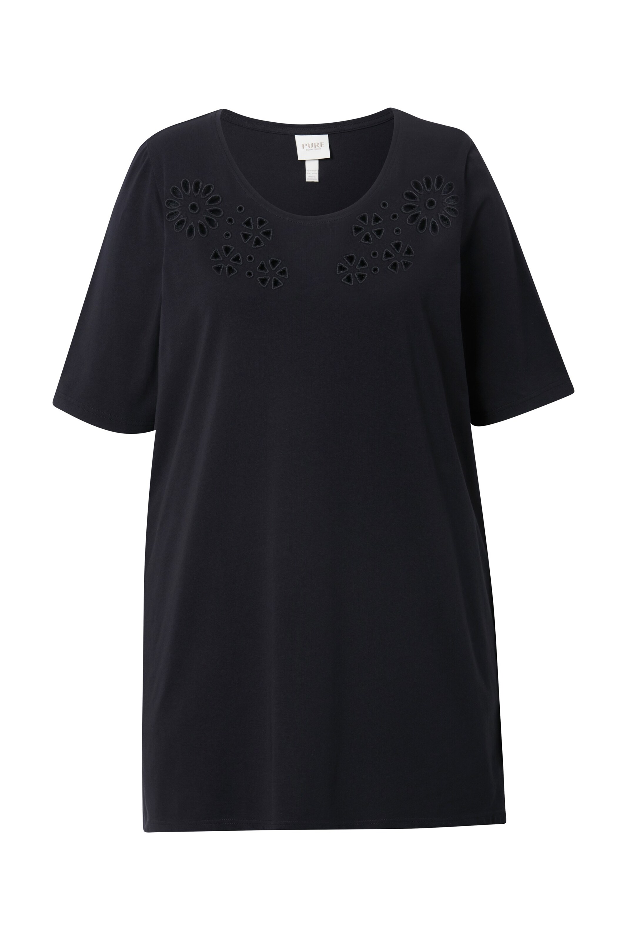 Ulla Popken Shirt in Zwart: voorkant