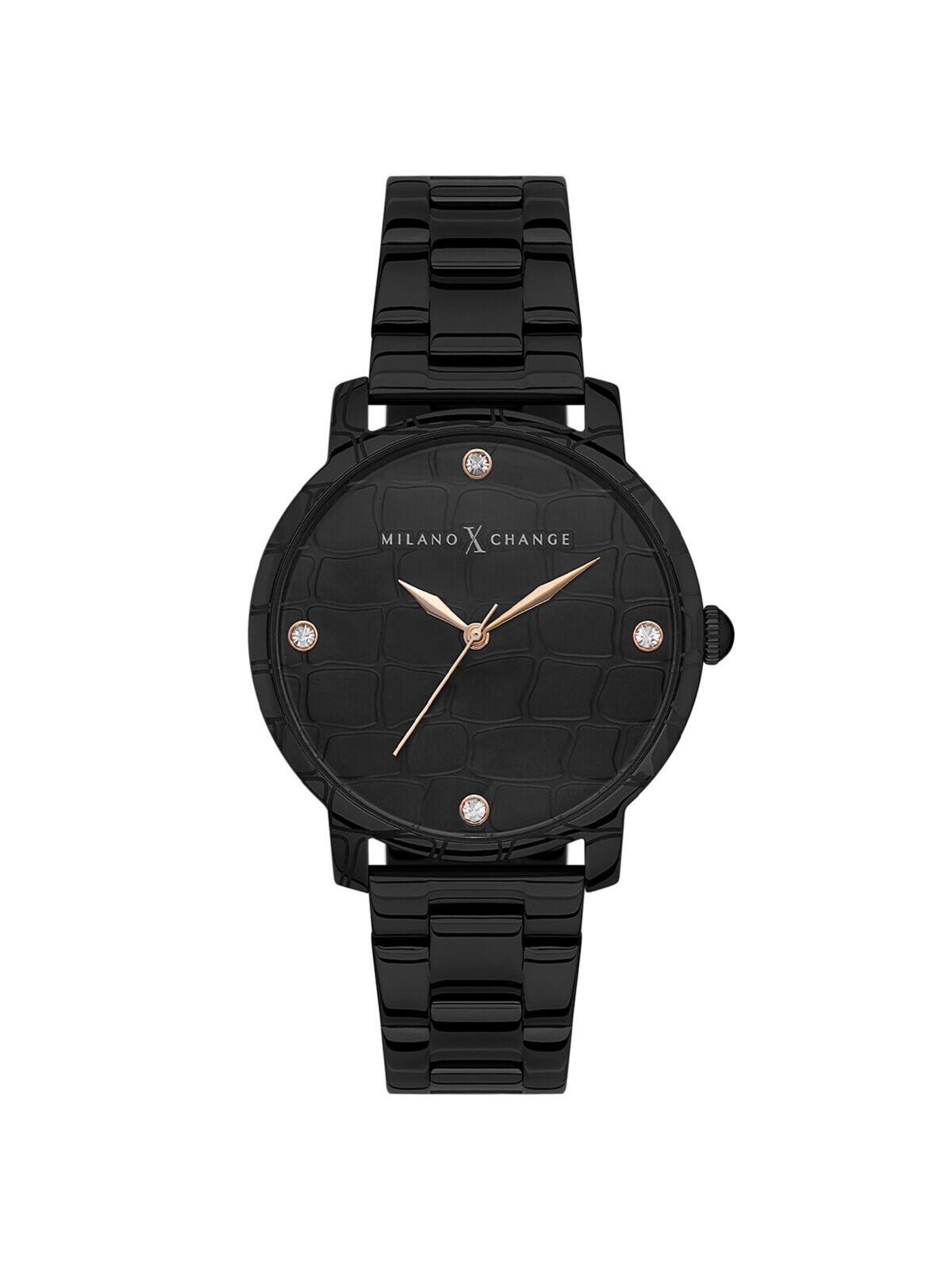 Orologio analogico di Milano X Change in nero: frontale