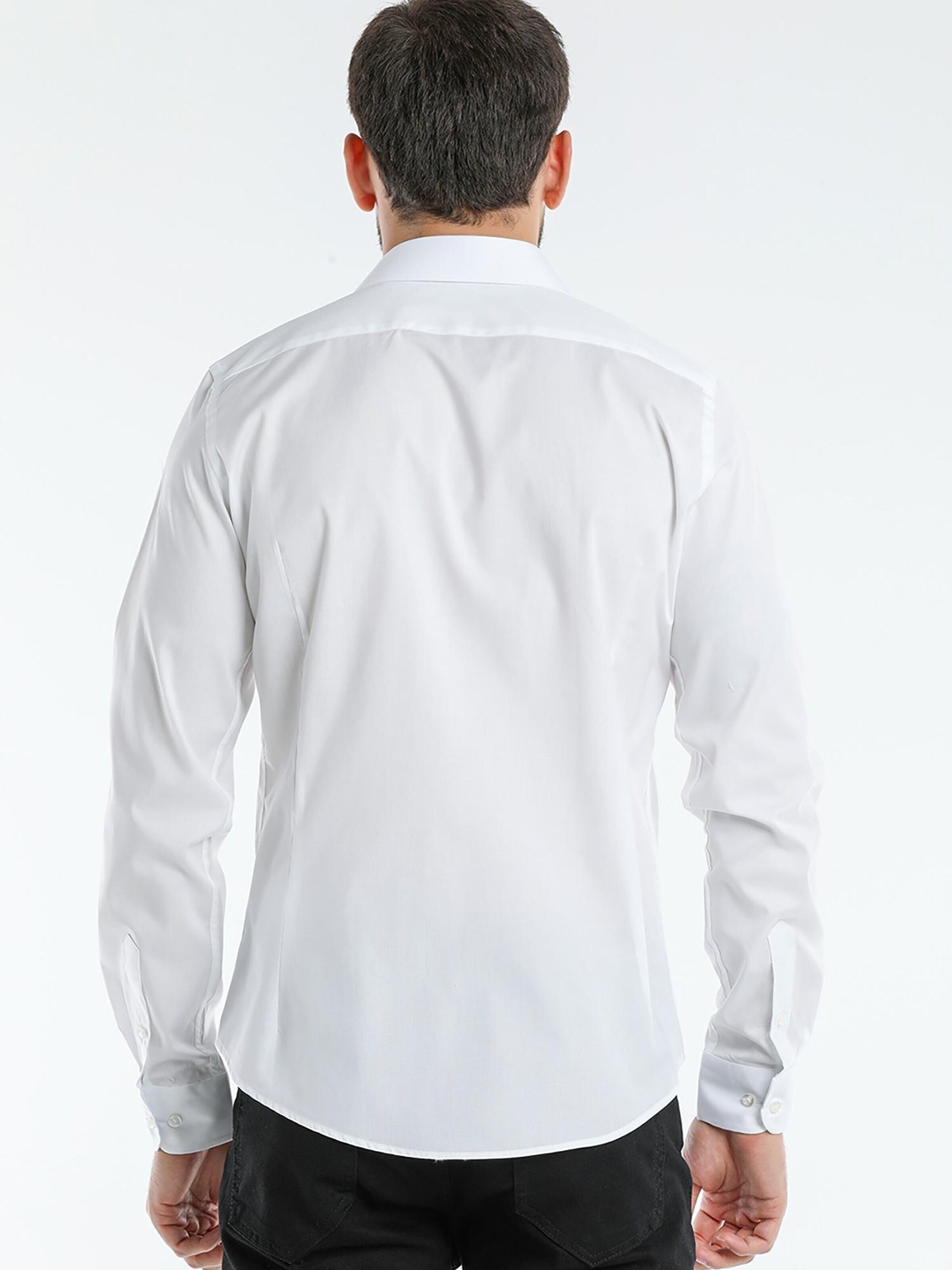 Slim fit Camicia business 'Firenze Essentials Poplin Stretch Man Shirt Light Blue' di 7Camicie in bianco