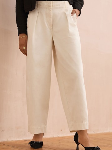 Next Loose fit Pleat-front trousers in Beige