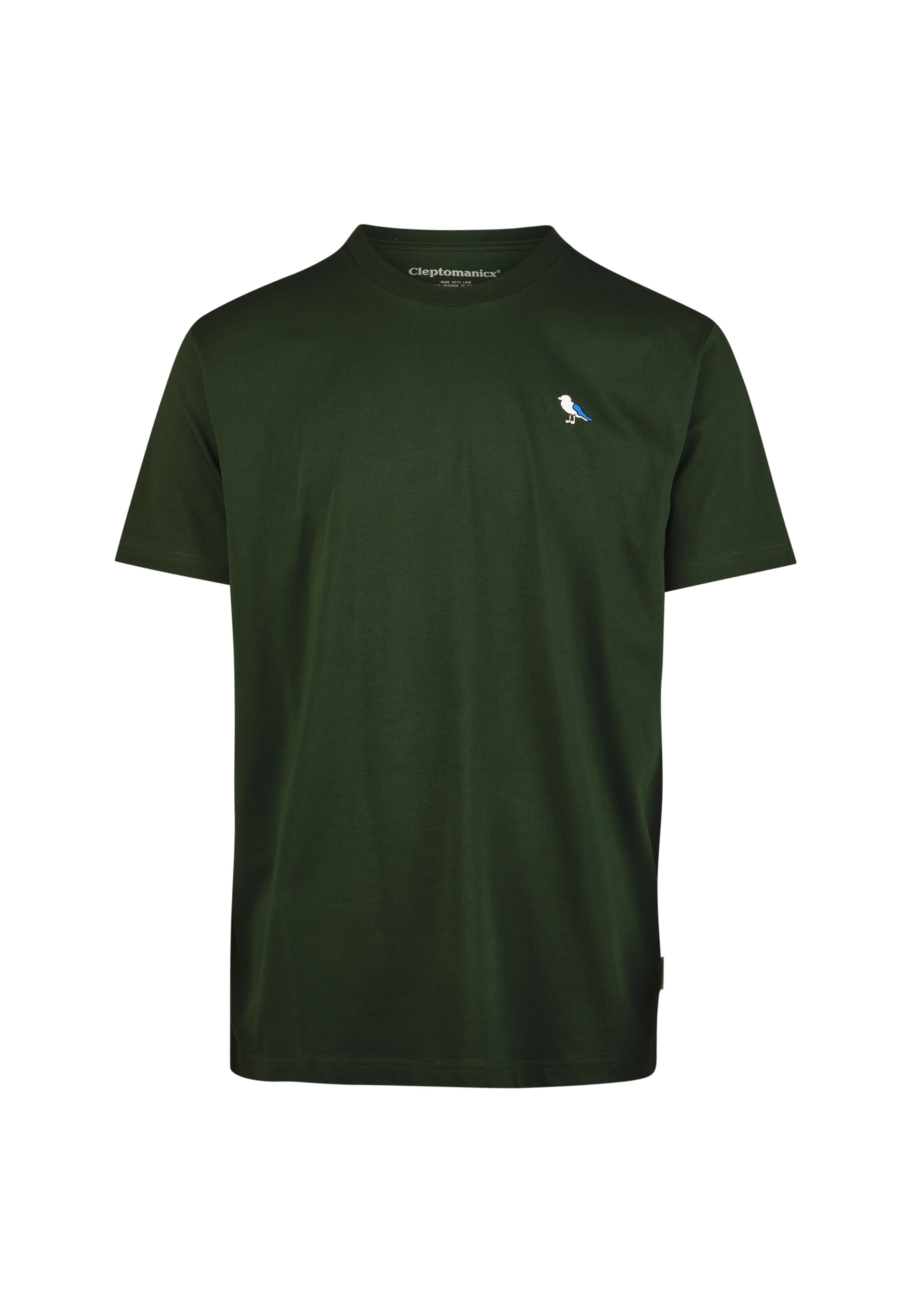 Cleptomanicx T-Shirt 'Embro Gull' in Grün: Vorderseite