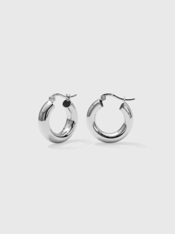 LES. Earrings 'Chunky Hoops' in Silver: front