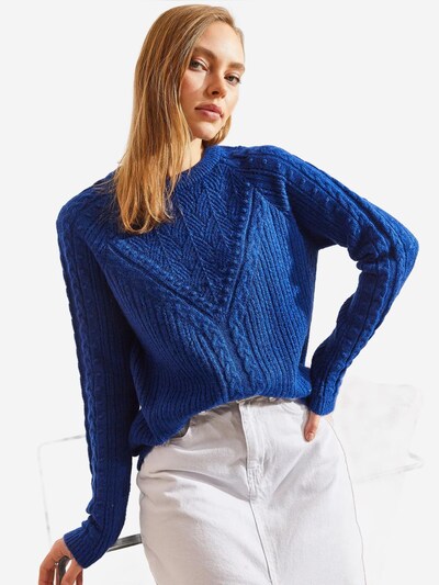 Bianco Lucci Pulover 'Pullover' v velikosti S-M  | progasto modra barva, Prikaz izdelka