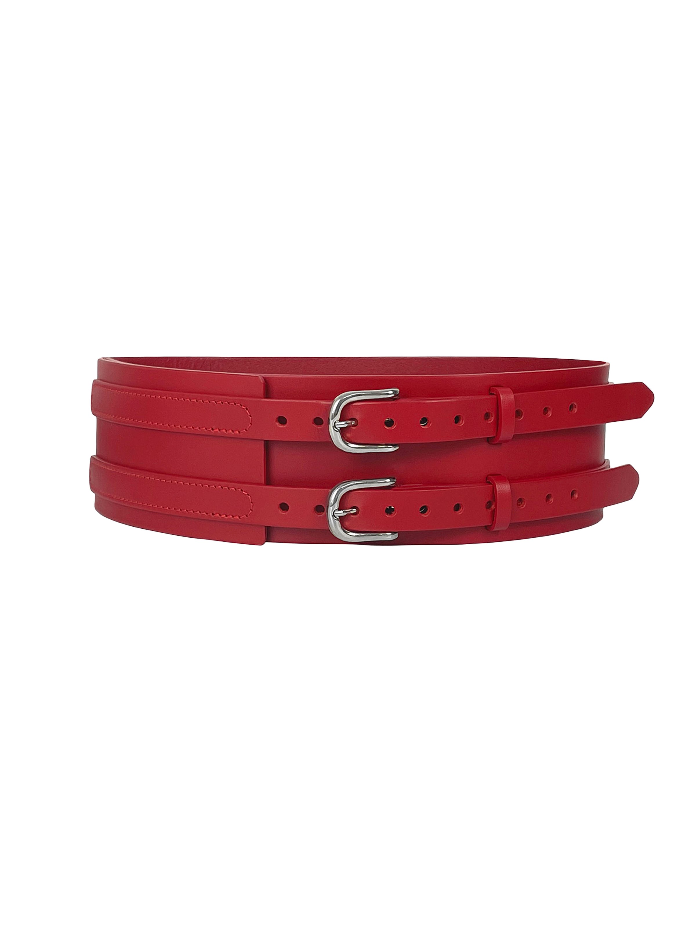 Haute Cuir Belt 'Patrician Wide Belt' in Red: front