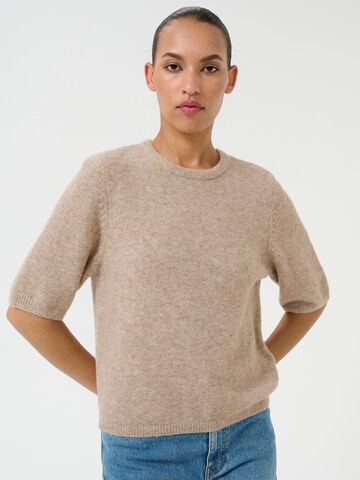 Gestuz Trui 'AlphaGZ' in Beige: voorkant