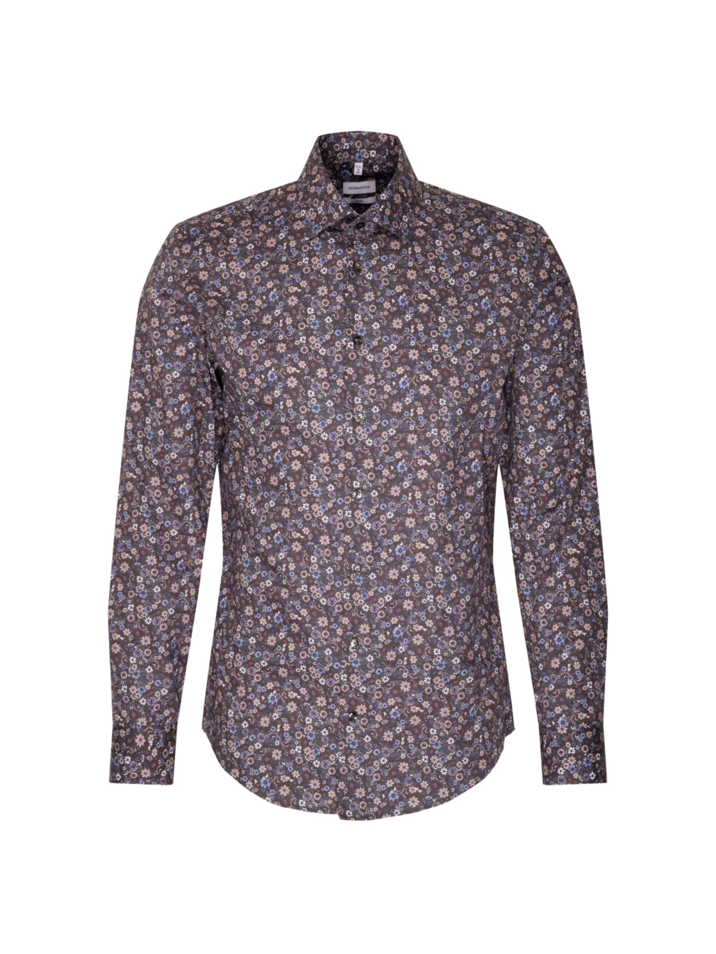 SEIDENSTICKER Slim fit Zakelijk overhemd 'Smart Essentials' in Bruin: voorkant