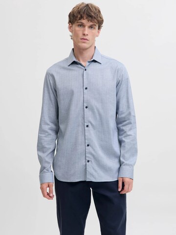 JACK & JONES Comfort fit Button Up Shirt 'Parker' in Blue
