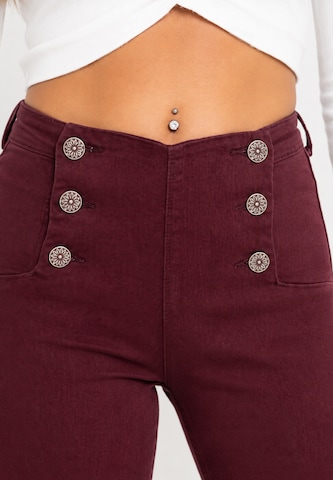 Elara Wide leg Jeans in Red