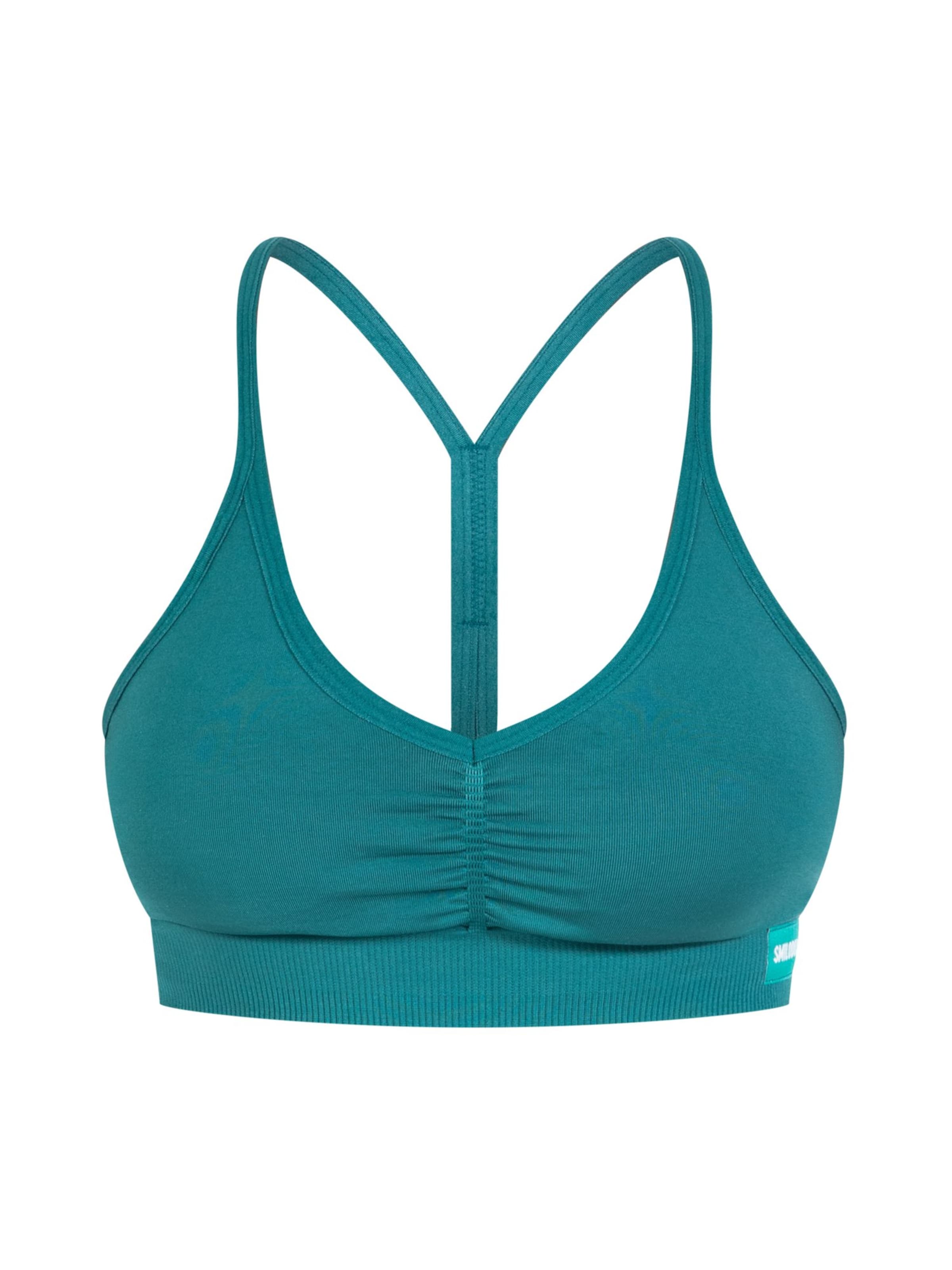 Smilodox Bustier Sport Bh Solid Scrunch Shaped Fit in Grün: Vorderseite
