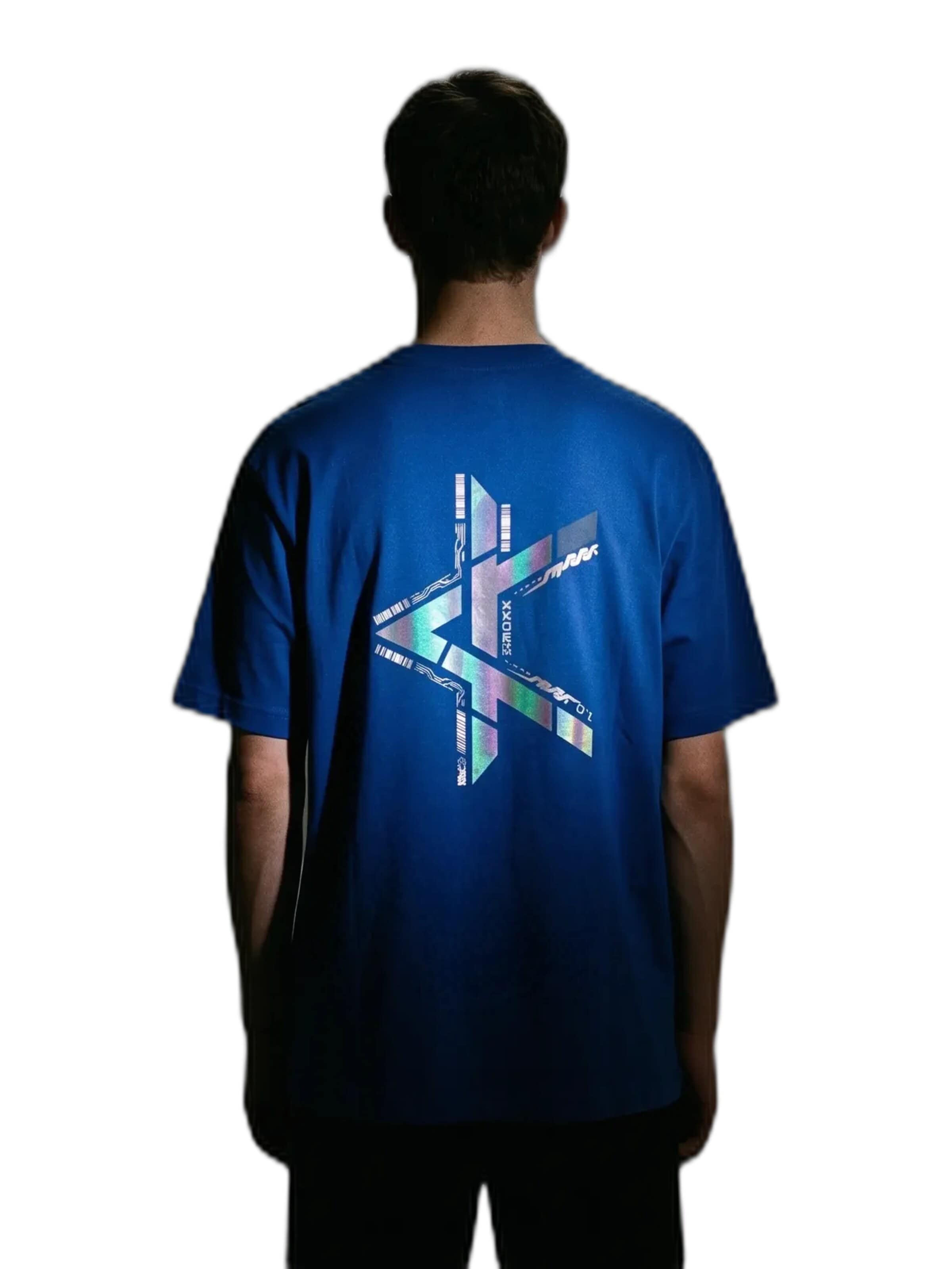 Kanten Shirt 'T-Shirt Barcode' in Blue: front