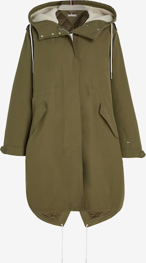 TOMMY HILFIGER Prehodna jakna | ecru / temno zelena barva, Prikaz izdelka