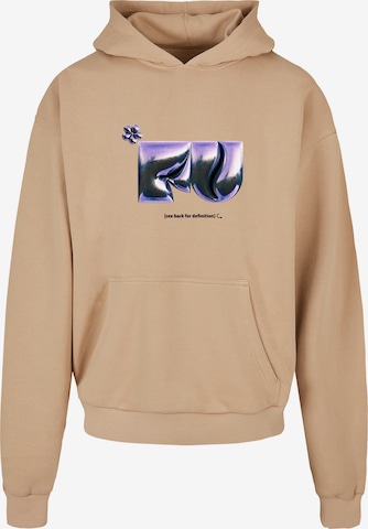 MT Upscale Sweatshirt 'FU' in Beige: voorkant