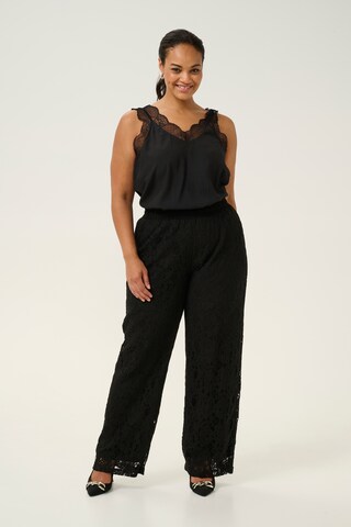 KAFFE CURVE Wide leg Trousers 'Nelina' in Black