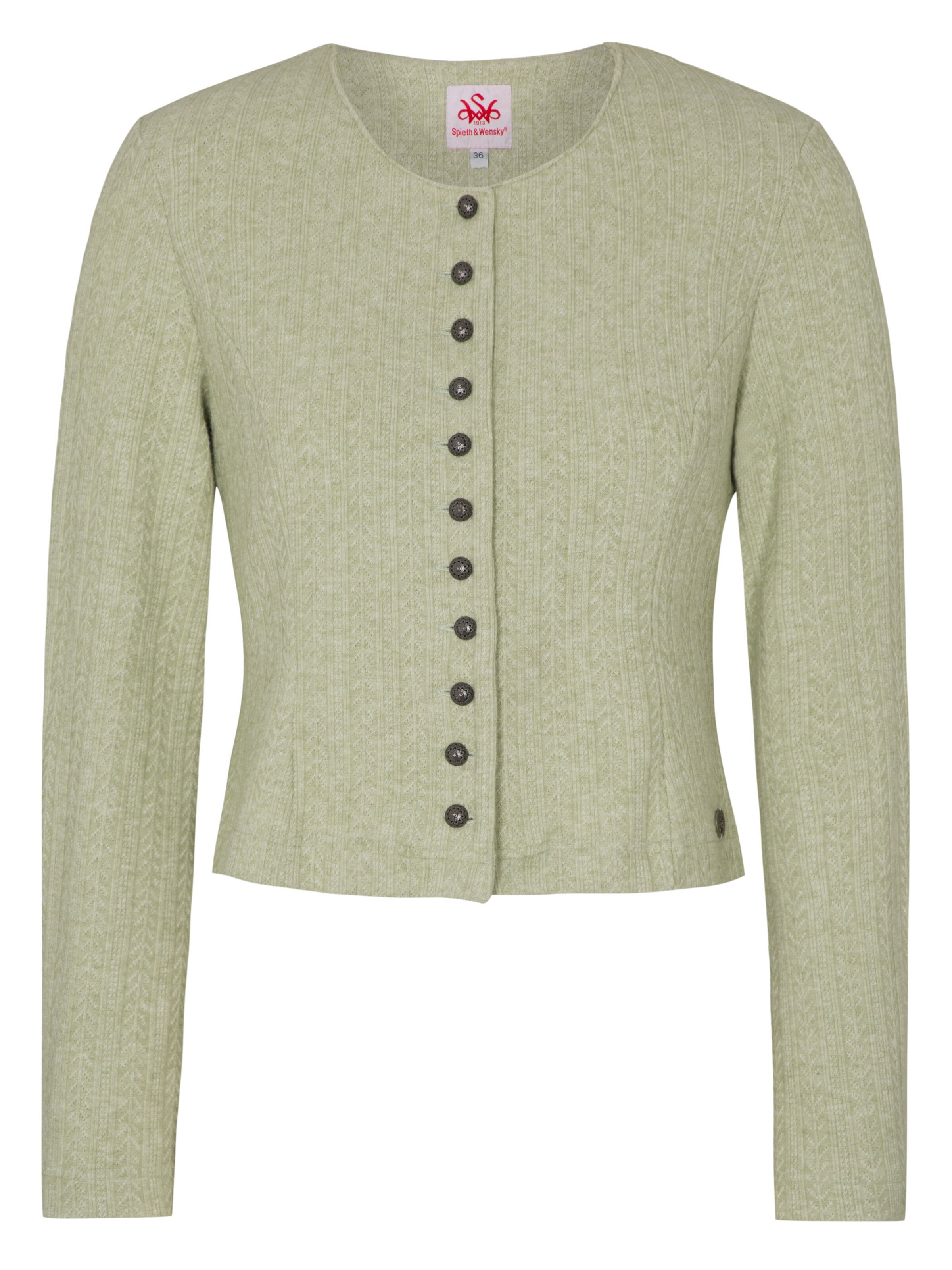 SPIETH & WENSKY Strickjacke 'Dietzing' in Grün: Vorderseite