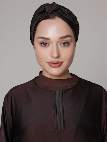 SIYA Swimwear Sporthoofdband 'Headcover - Anti - Slip - Swim-turban' in Bruin: voorkant