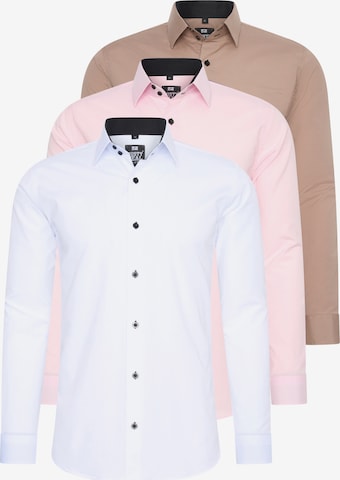 Rusty Neal Overhemd in Beige: voorkant