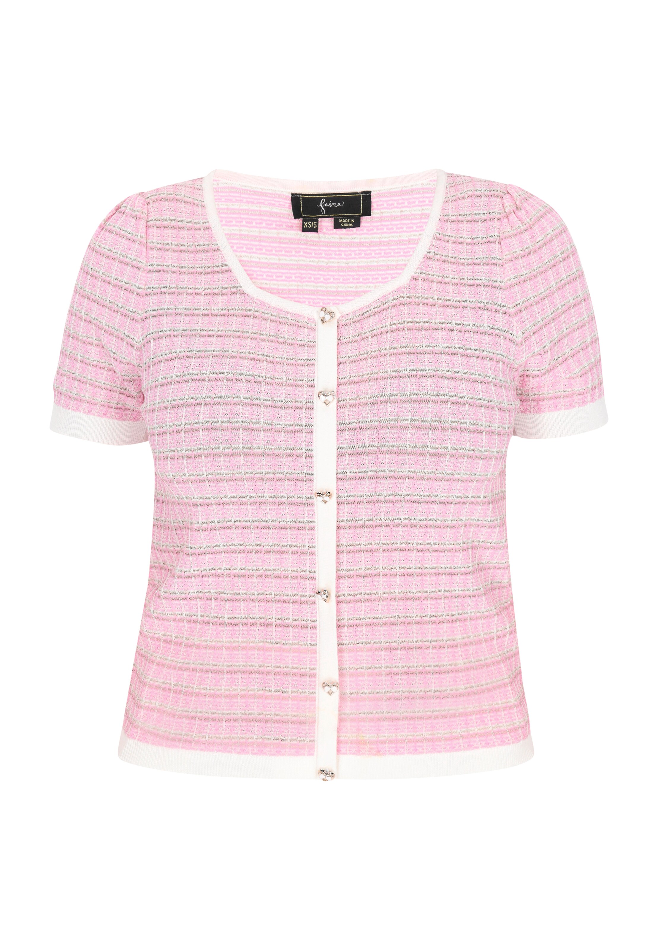 faina Плетена жилетка в розово: отпред