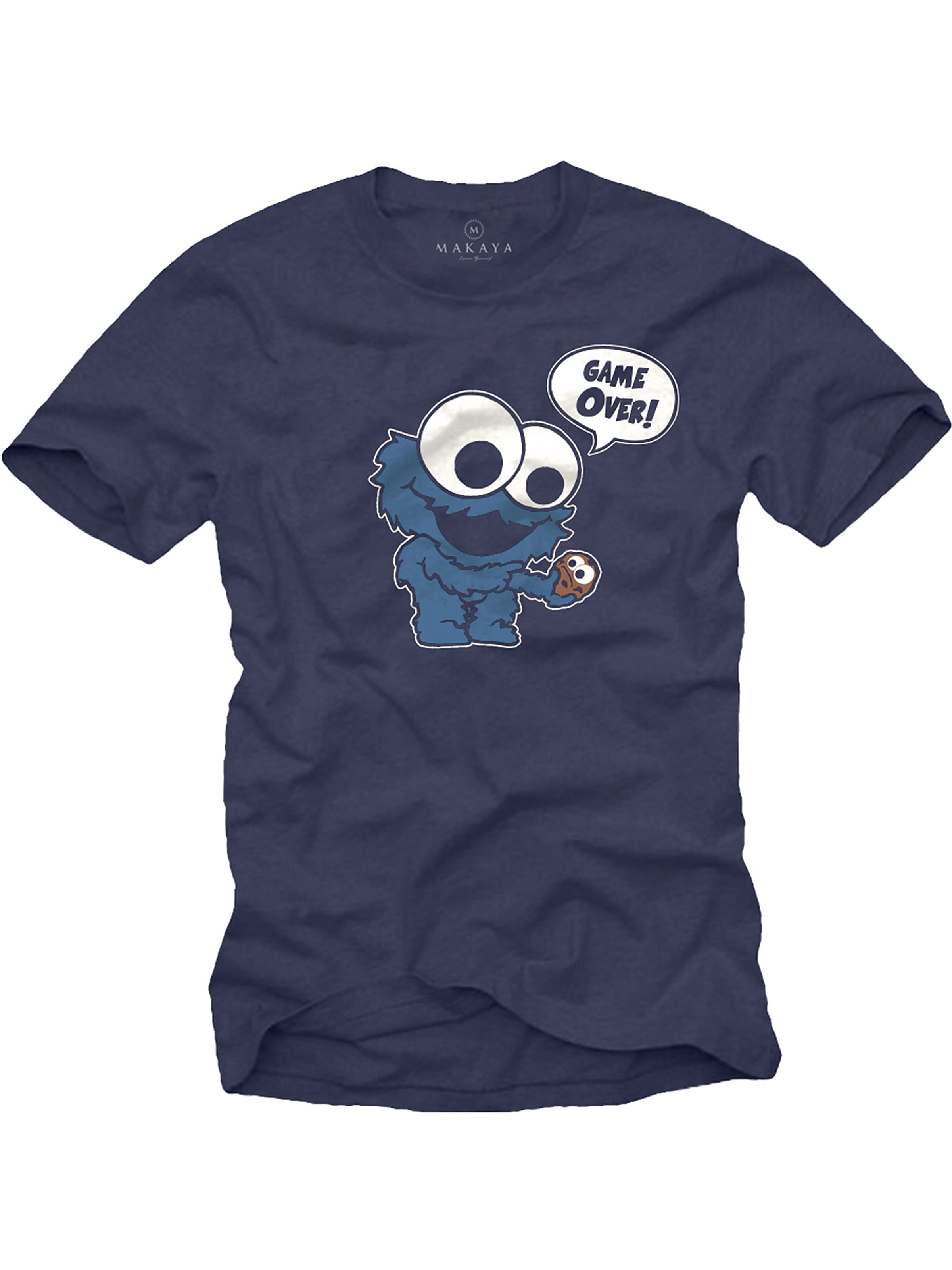 MAKAYA Shirt 'GameOver Monster' in Blue: front