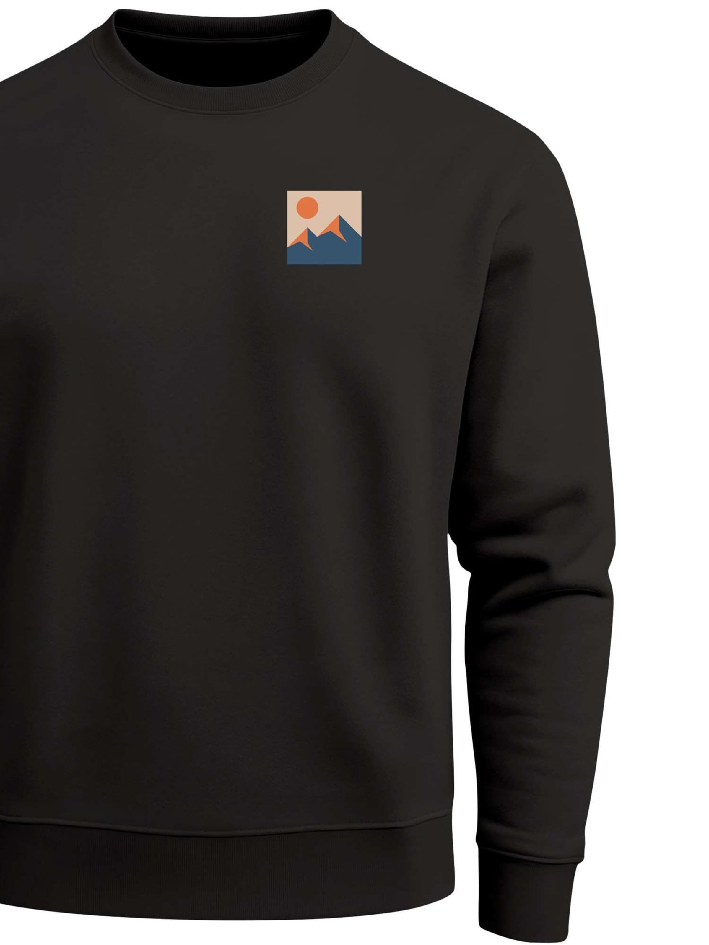 Neverless Sweatshirt 'Minimal Mountain'‌ in Schwarz