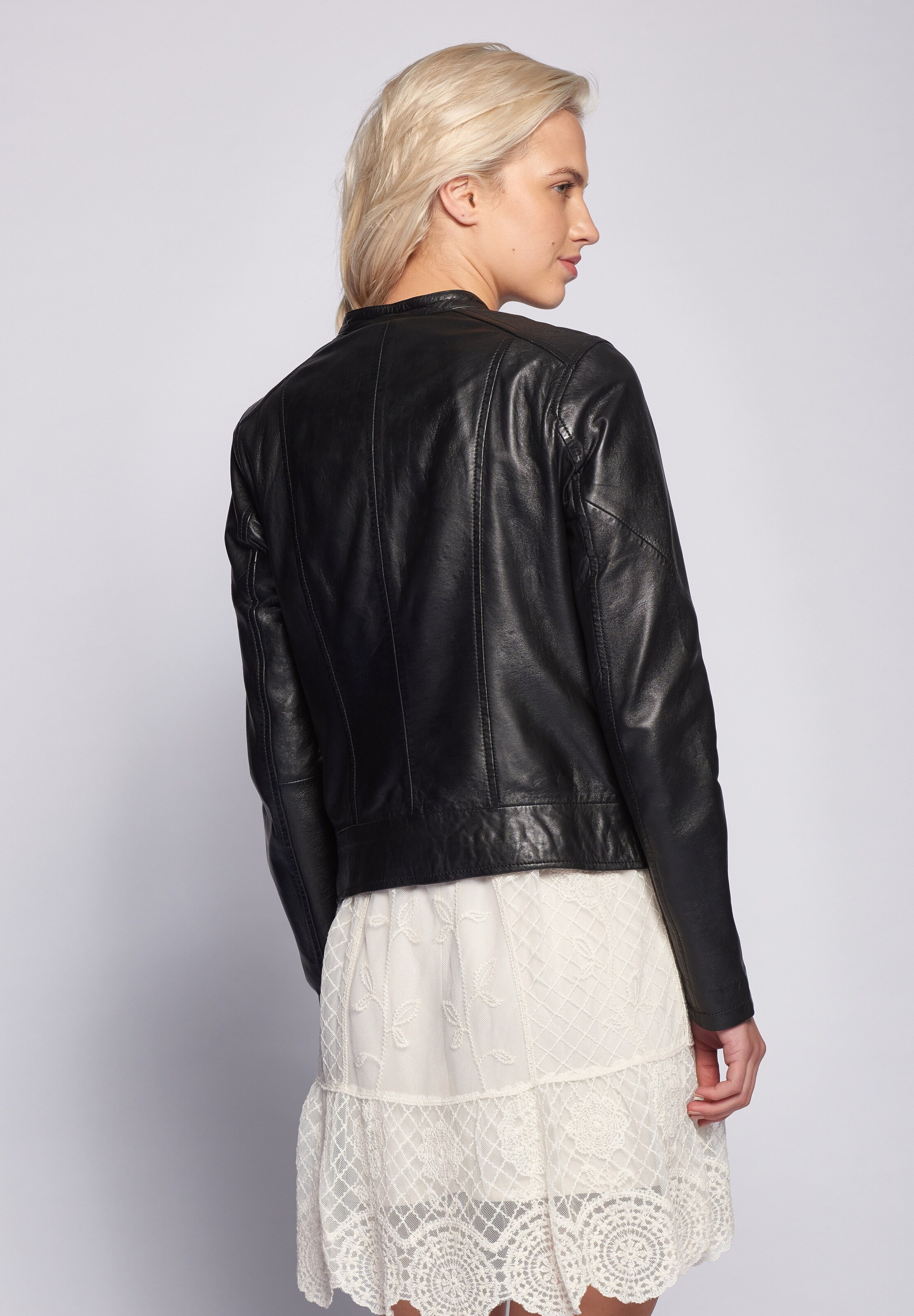 Frauen Jacken Maze Lederjacke mit Stehkragen ' 4201972 ' in Schwarz - KH20230 Frauen Jacken Maze Lederjacke mit Stehkragen ' 4201972 ' in Schwarz - KH20230