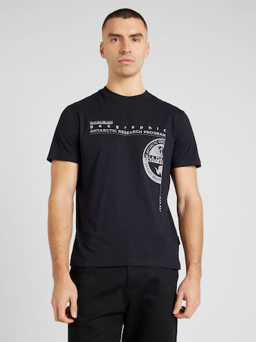 NAPAPIJRI - Camiseta 'S-MANTA' en negro: frente