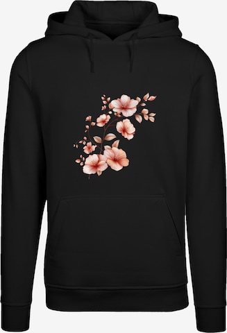 Sweat-shirt 'Rosa Blumenzweig 3D' F4NT4STIC en noir : devant