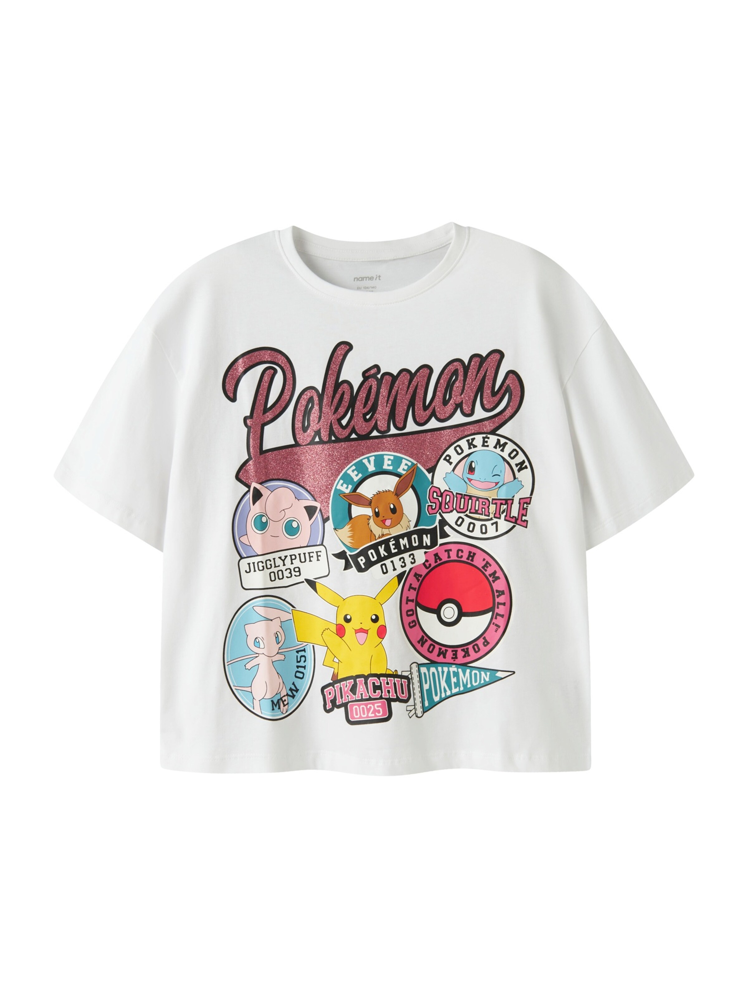 NAME IT Majica 'NKFJYLAL POKEMON' | bela barva: sprednja stran