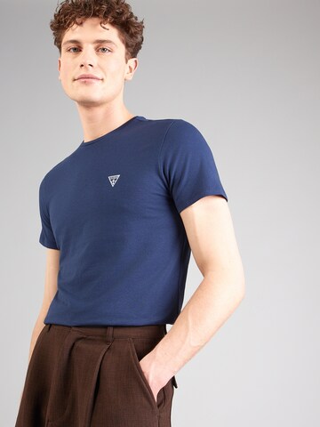 T-Shirt 'CALEB HERO' GUESS en bleu : devant