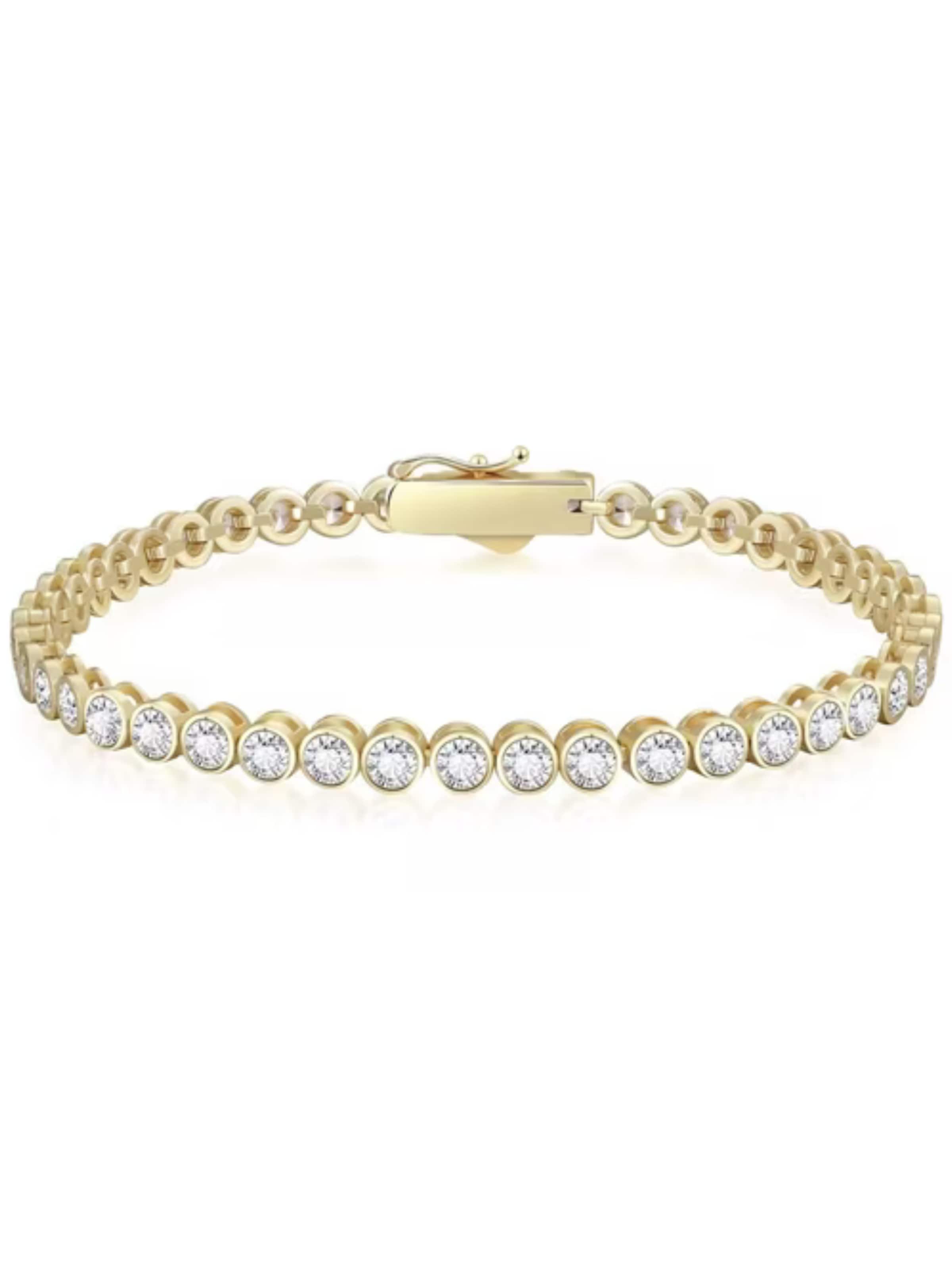 ROUGEMONT Jewellery Armband 'Exquisites Tennisarmband Damen 18cm 925 Sterling Silber'‌ in Gold: Vorderseite