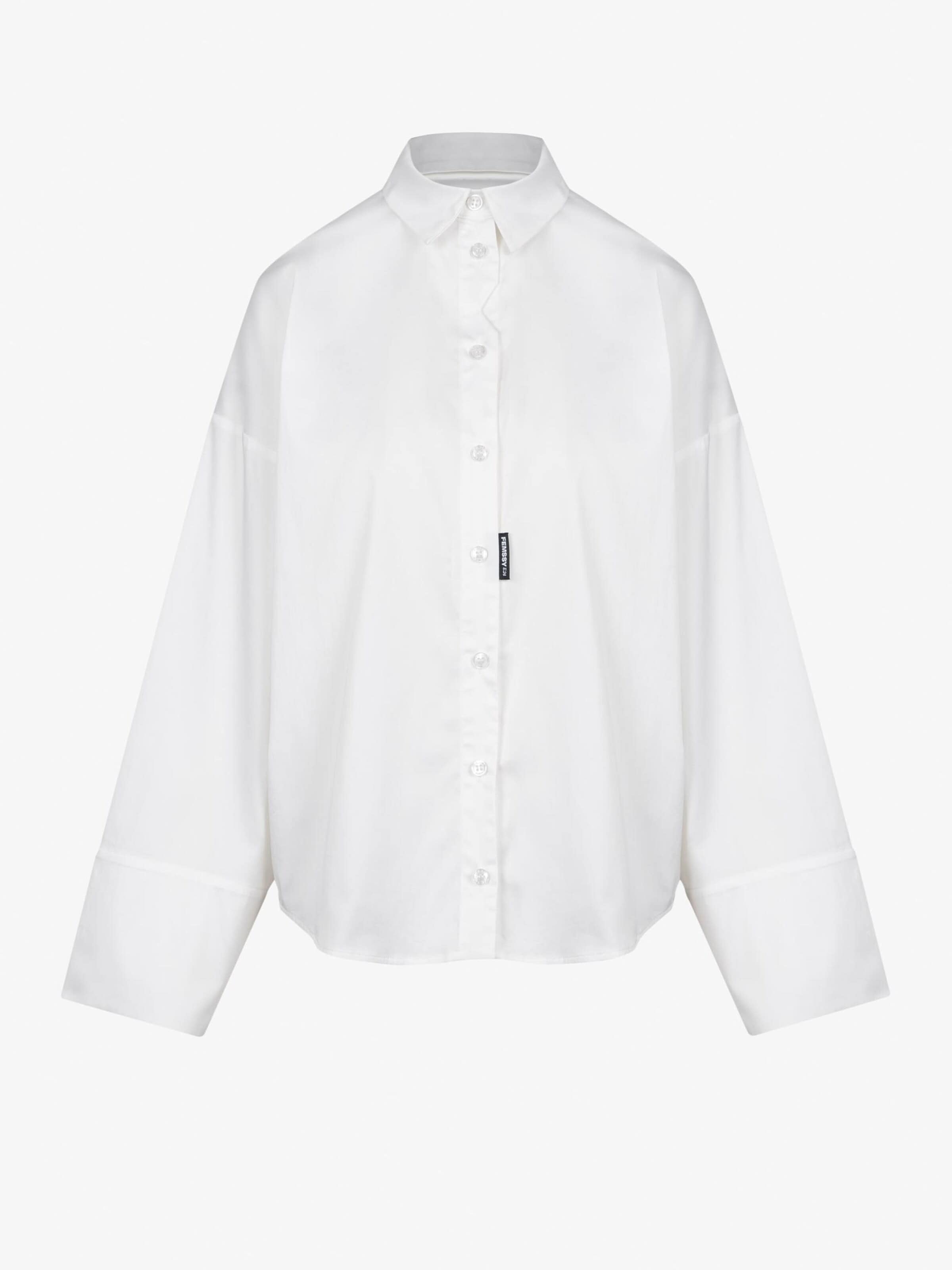 FEMSSY Oversized shirt 'CLARA SHIRT WHITE' in White: front