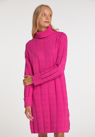 MYMO Knitted dress in Pink: front