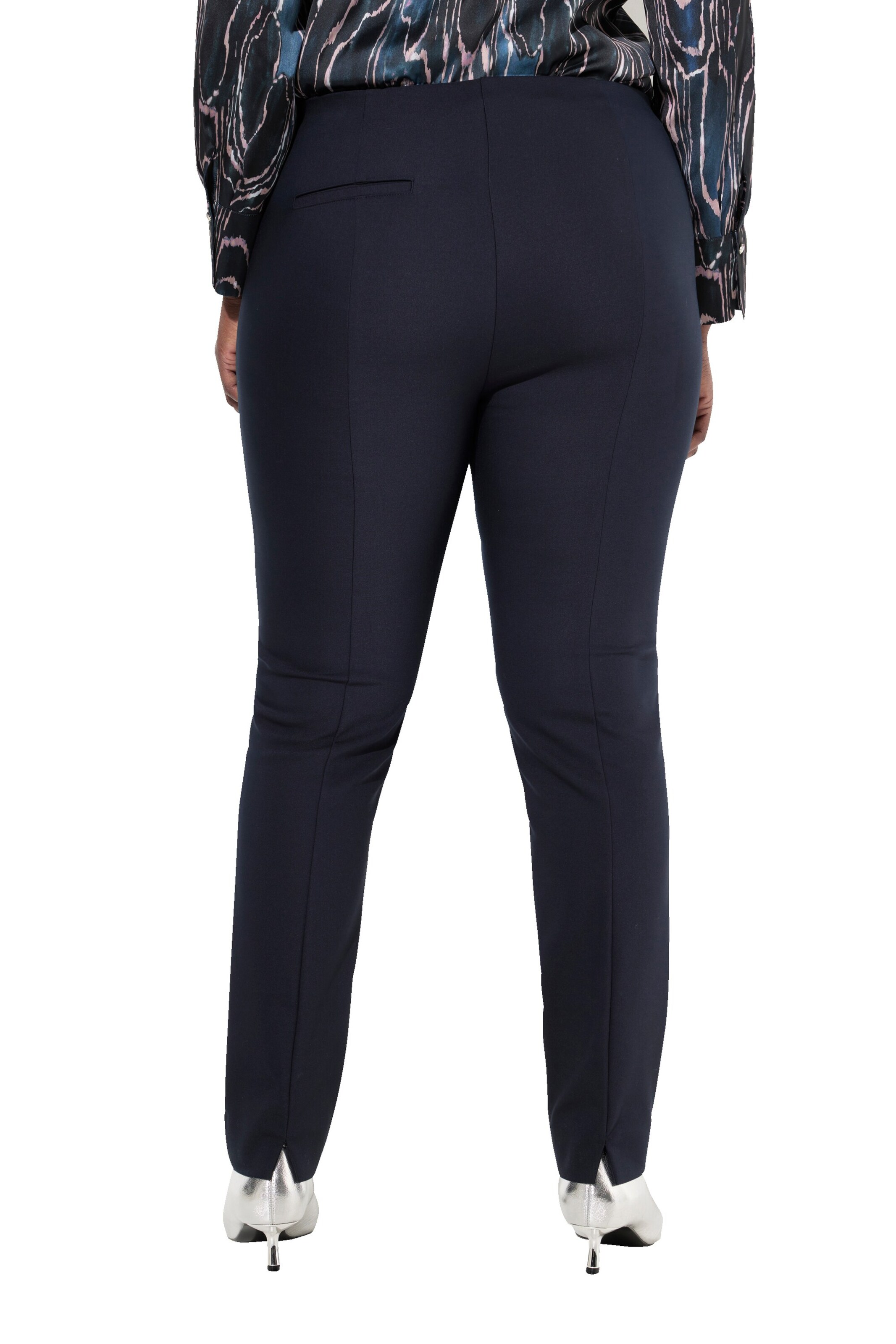 Ulla Popken Slim fit Pleated Pants in Blue