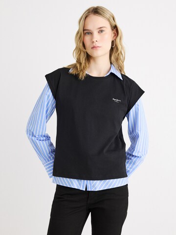 T-shirt 'BLOOMA' Pepe Jeans en noir : devant