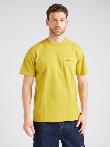 Carhartt WIP - Camiseta 'American Script' en amarillo: frente