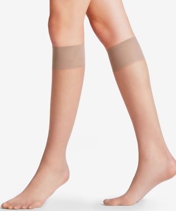 FALKE Knee High Socks 'Pure Matt' in Grey: front