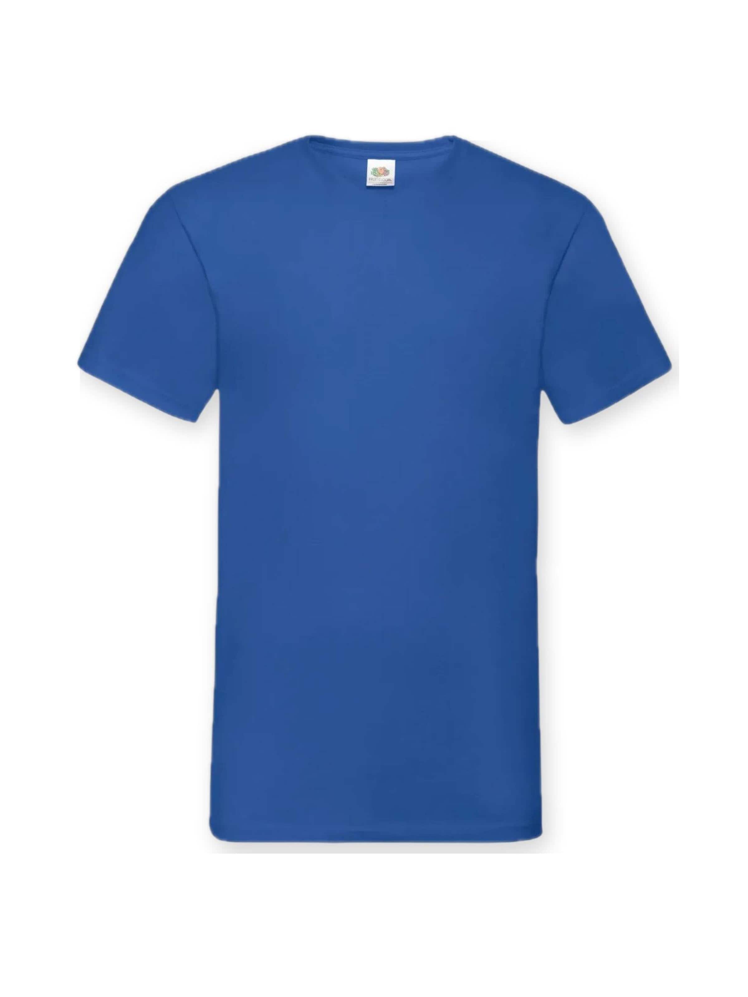 FRUIT OF THE LOOM Bluser & t-shirts 'V-Neck T-shirt' i blå: forside