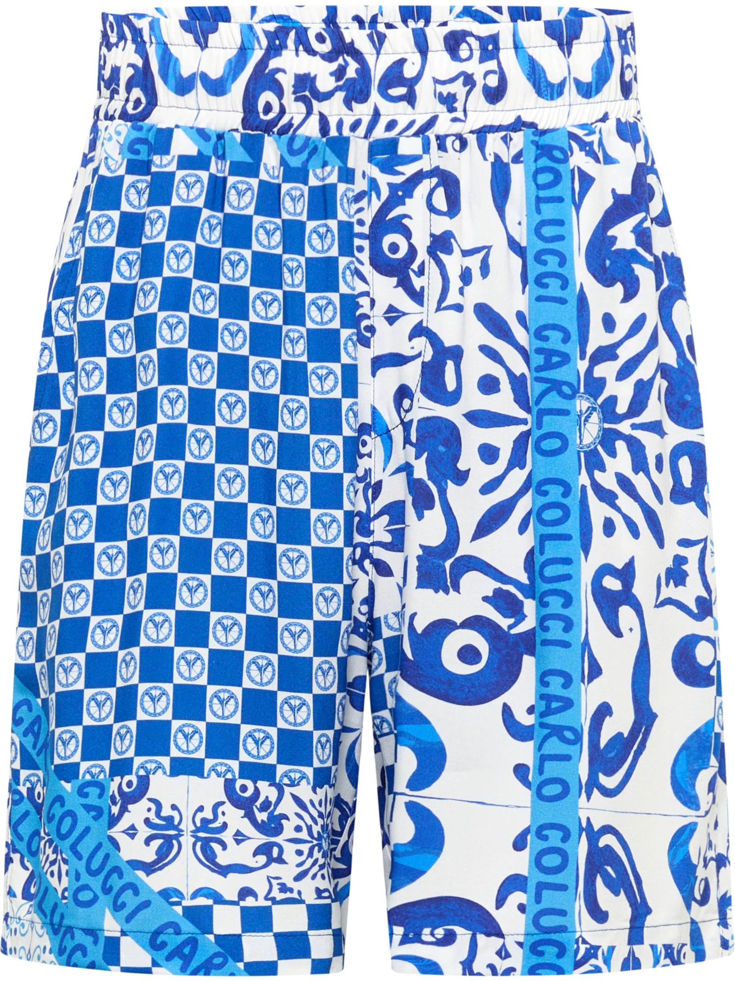 Carlo Colucci Regular Trousers 'Fedrigotti' in Blue: front