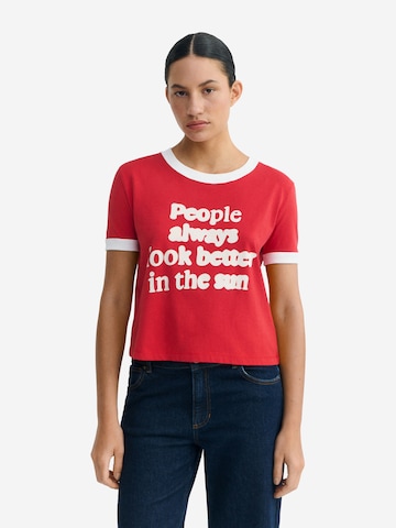 Thinking MU Shirt ' ZOWIER ' in Rood: voorkant