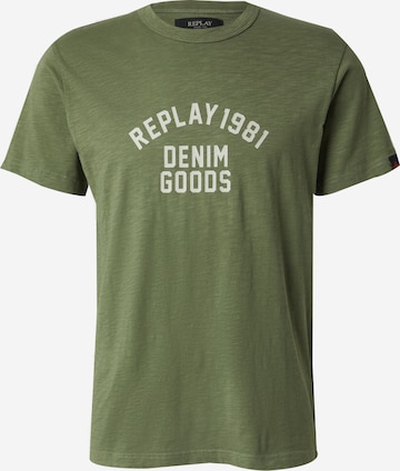 REPLAY Tričko – zelená: přední strana