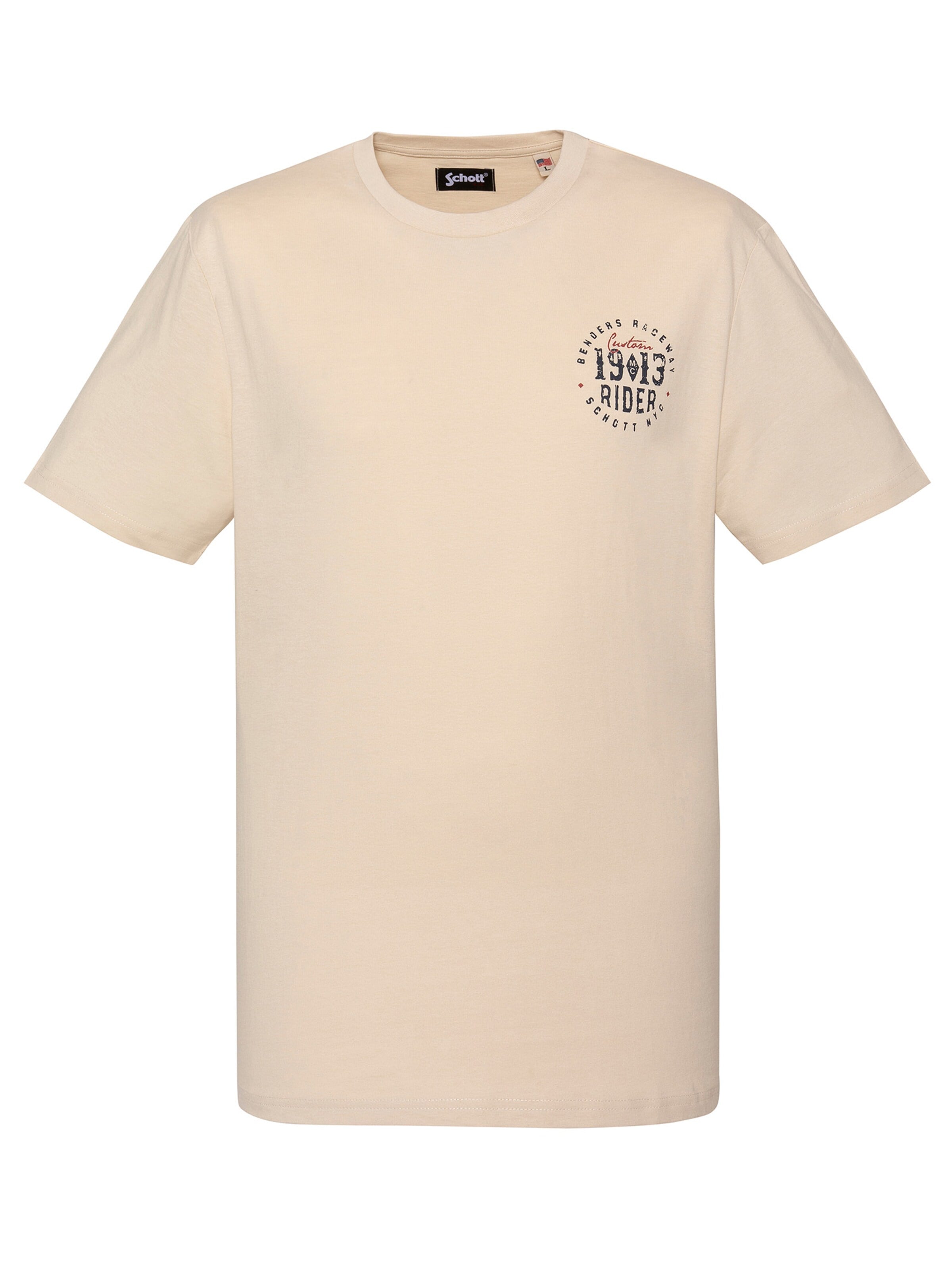 Schott NYC T-Shirt en S/Regular en beige, Vue avec produit