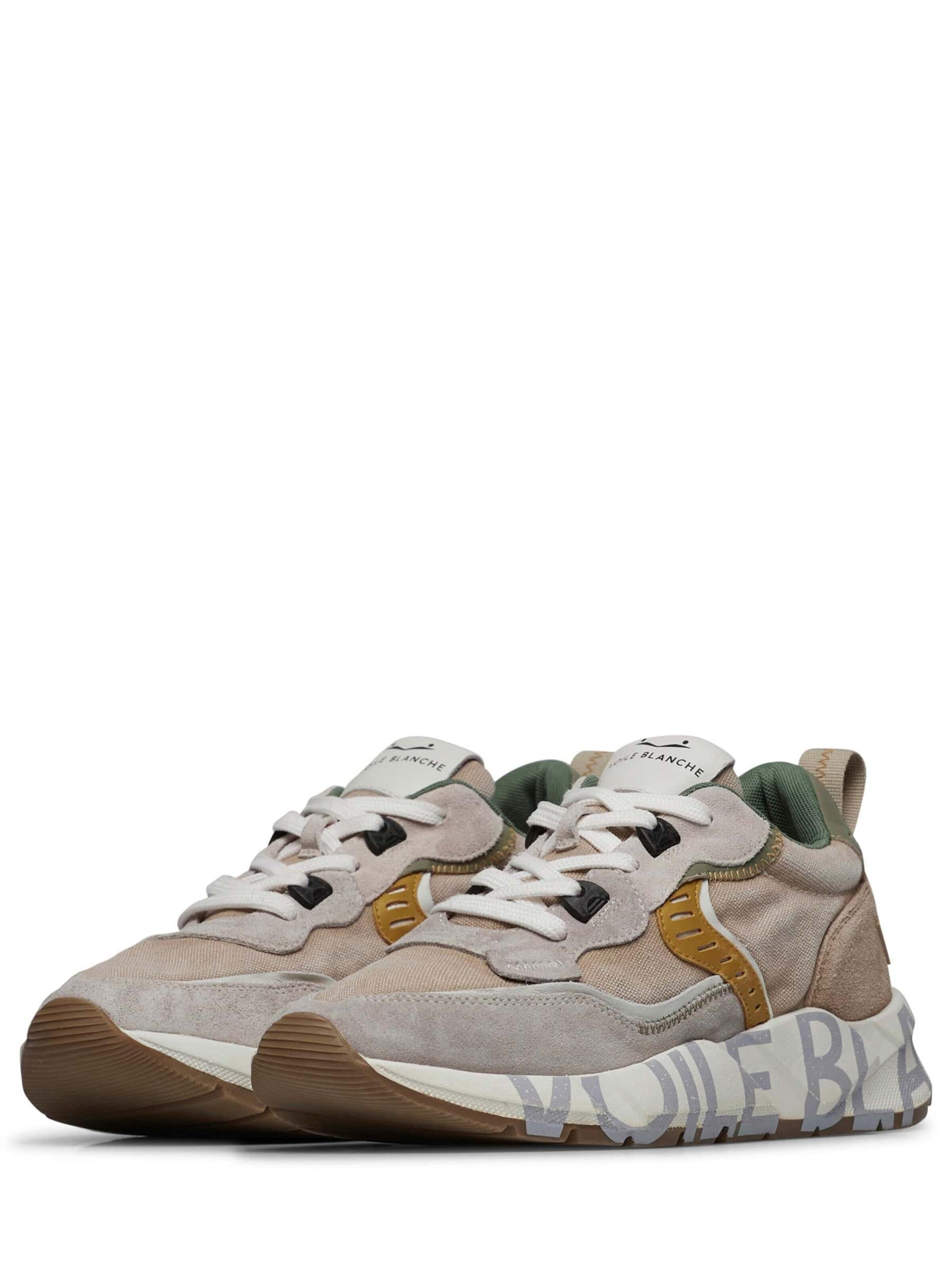 Baskets basses 'CLUB01.' Voile blanche en beige