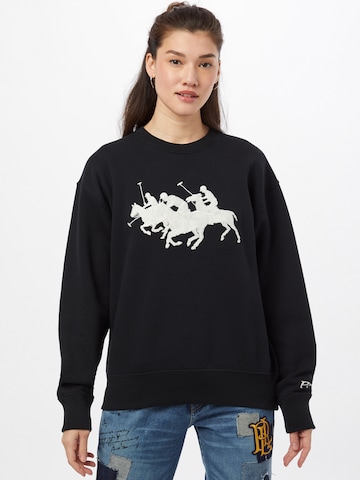 Polo Ralph LaurenSweater majica 'HEARD' - crna boja: prednji dio