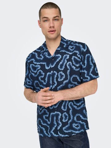 Only & Sons - Ajuste confortable Camisa 'Noy' en azul: frente