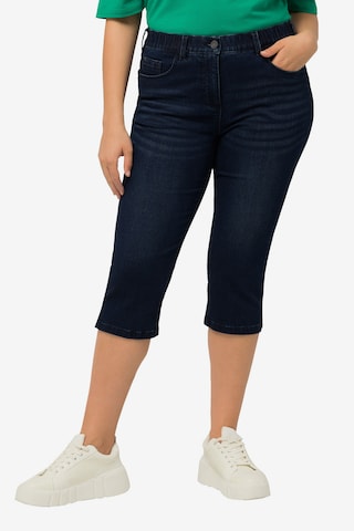 Ulla Popken Slimfit Jeans in Blauw: voorkant