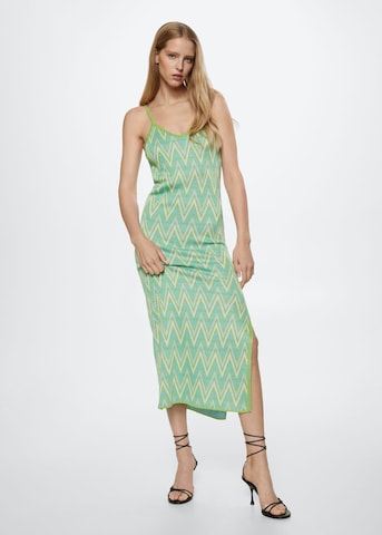 MANGO Úpletové šaty 'Massiel' – zelená: přední strana